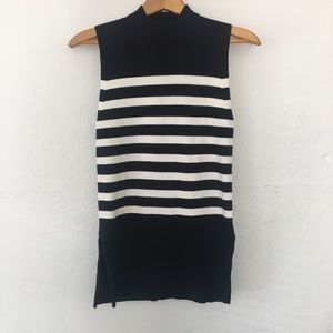 Everlane Navy & White Striped Sleeveless Knit
